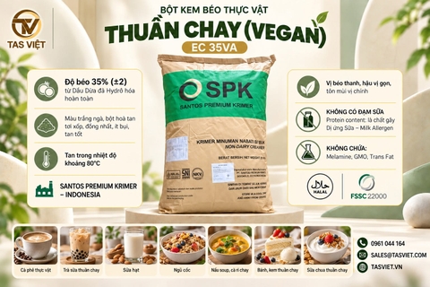 Lợi Ích Và Ứng Dụng Bột Kem Béo Thuần Chay EC 35VA Với Độ Béo 35% Từ Dầu Dừa