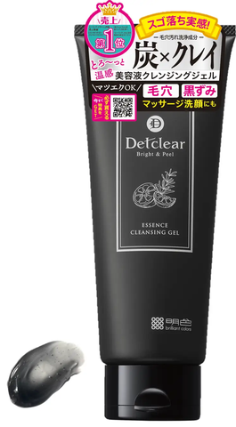 Gel làm sạch từ than và đất sét Meishoku Detclear Bright&Peel Essence Cleansing Gel (Charcoal Clay) 180G