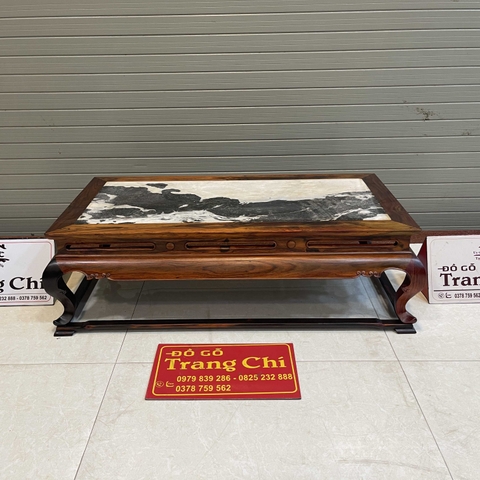 Bàn Trà Gỗ Trắc Mặt Đá 1