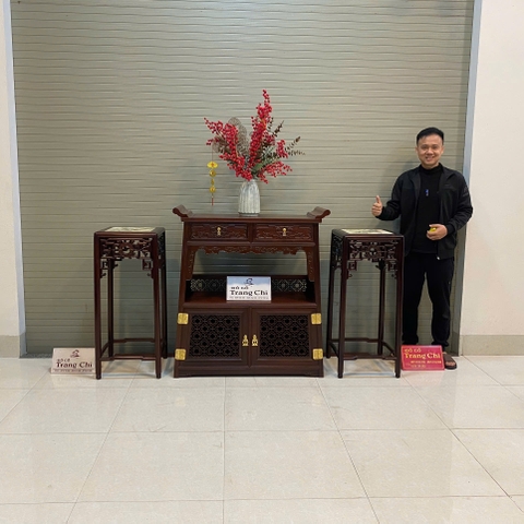 Bộ 3 Món Bàn Và Đôn Bày Đồ Dáng Chữ A