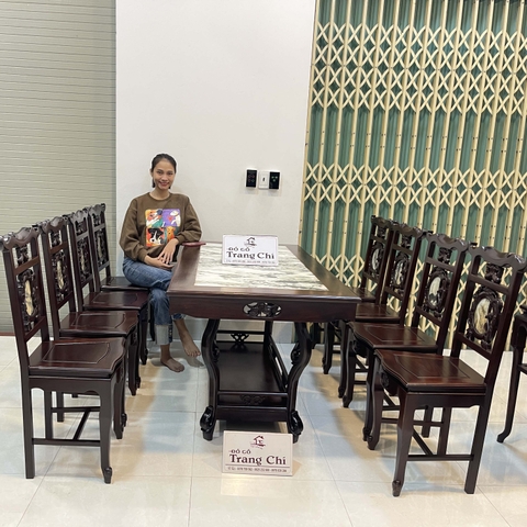 Bộ Bàn Ăn 8 Ghế 1 Bàn Chữ Nhật 1