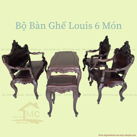 Bộ Bàn Ghế Cổ Điển Louis 6 Món 1