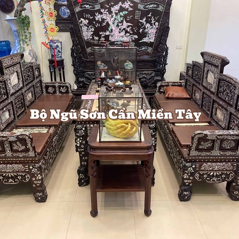 bộ trường kỷ ngữ sơn đại cẩn ốc xà cừ lối miền tây