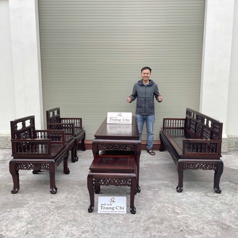 Bộ Trường Kỷ Song Tiện 6 Món Gỗ Gụ