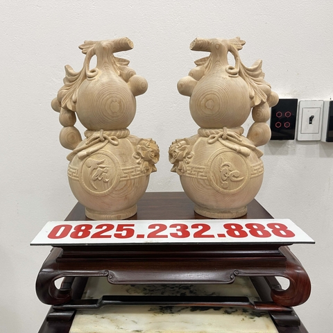 Cặp Hồ Lô Tài Lộc Gỗ Ngọc Am Thơm Ngát