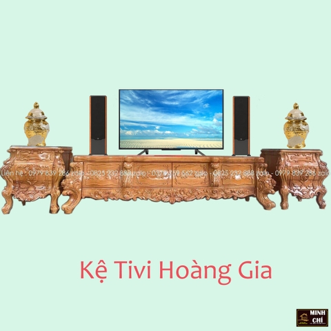 Combo Kệ Tủ Tivi Louis Hoàng Gia Tân Cổ Điển  1