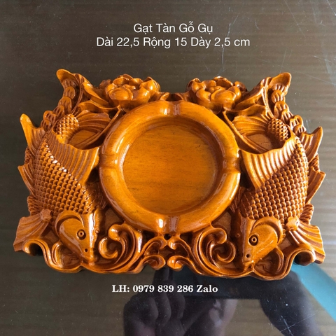 Gạt Tàn Gỗ Chạm Cá Chép Tỉ Mỉ 1