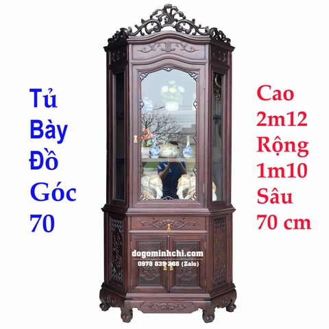 Tủ Rượu Góc 70, Gỗ Gụ 1