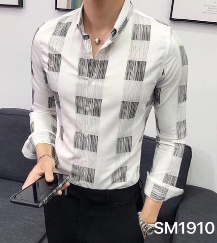 Những mẫu áo sơ mi nam chất nhất, thịnh hành nhất năm 2020 Áo sơ mi sọc caro SM1910