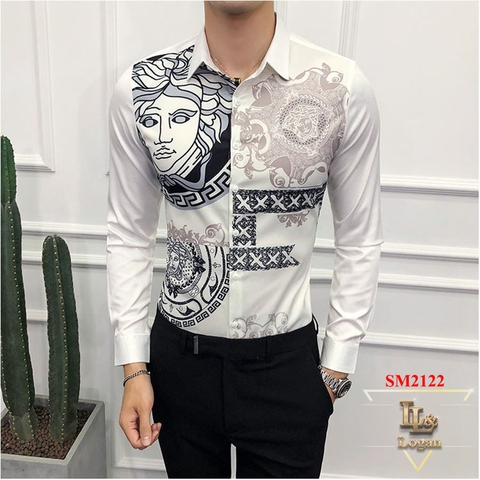 Áo sơ mi cao cấp Versace phù hợp cho cả nam và nữ hoạ tiết cổ điển tông màu  vàng đen  HolCim  Kênh Xây Dựng Và Nội Thất