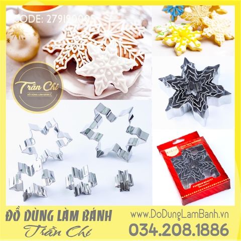 Set Cookie Cutter hình Hoa Tuyết, Cây 5c - Hộp ĐỎ