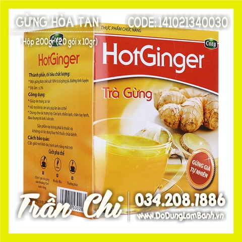 Trà GỪNG HotGinger HÒA TAN COZY - HỘP 200gr (20 gói x 10gr)