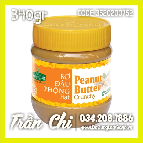 Bơ đậu phộng HẠT Golden Farm - Hủ 340gr (Updated 10/21)