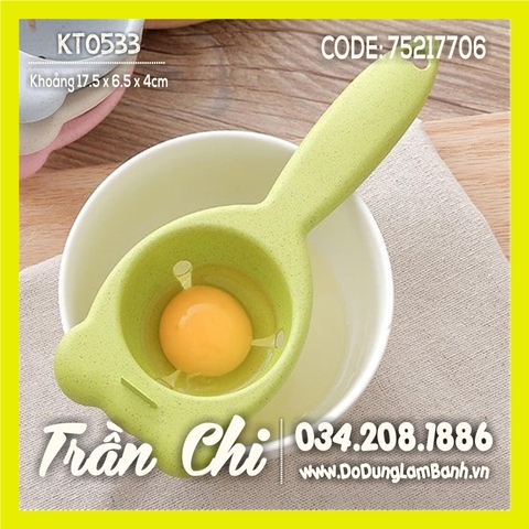 TLG88 - Dụng cụ tách lòng trứng GẤU SẮC MÀU PASTEL nhựa lúa mạch (24/6)