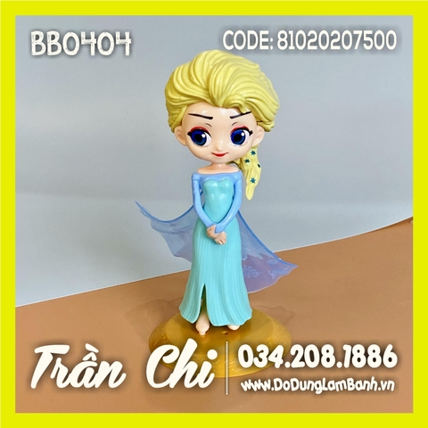 DBN55 - Hình trang trí nhựa - Công chúa ELSA VÁY XANH nhựa nhẹ có đế 14cm - 1 con (16/3)