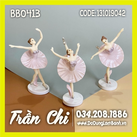 Phụ kiện trang trí nhựa - Bộ 3 Cô gái múa ba lê - Màu HỒNG (BB0413)