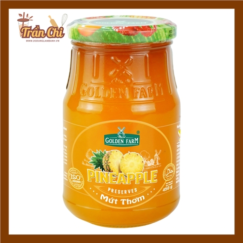 Mứt KHÓM/THƠM Preserves Có Xác GOLDEN FARM - Hủ 450gr (22/7)