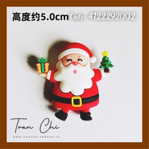 TTXS02 - Topper cắm Silicone - Ông Già Noel cầm quà, thông (4/12)