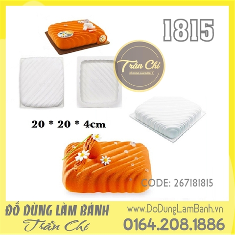 Khuôn silicone trắng vuông sọc xiên (1815)