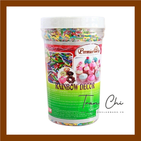 Cốm MÀU dài Rainbow Decor PREMIER WIN - 500gr (18/3/22)