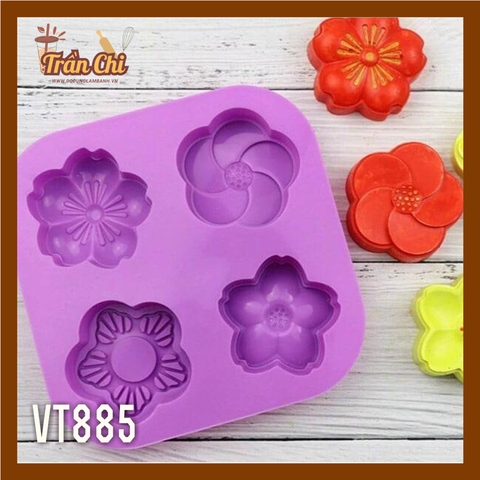 VT885 - Khuôn silicone vỉ Hoa Mai, Đào SAKURA 4c NEW (27/11)