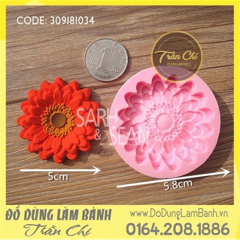 Khuôn silicone hoa Cúc đồng tiền 3 tầng