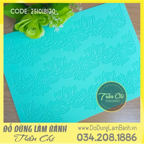 Khuôn silicone Fondant lace tấm Dây lá 3c