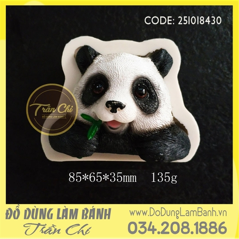 Khuôn silicone Mặt GẤU PANDA - Xám