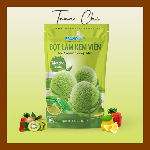 Bột làm kem VIÊN BENUS CREAM - Vị TRÀ XANH - 100GR (7/4)