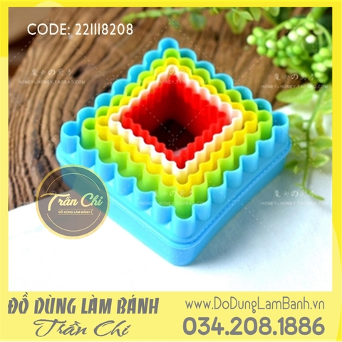 Set cookie cutter NHỰA - Hình VUÔNG 5c