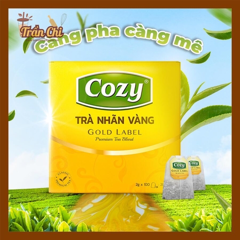 Trà túi lọc NHÃN VÀNG Gold Label COZY - Hộp 100 túi (100x2gr) (29/2) (T18)