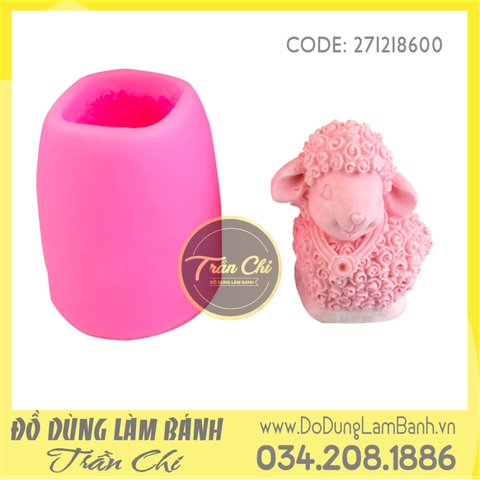 Khuôn silicone Cừu con đeo dây