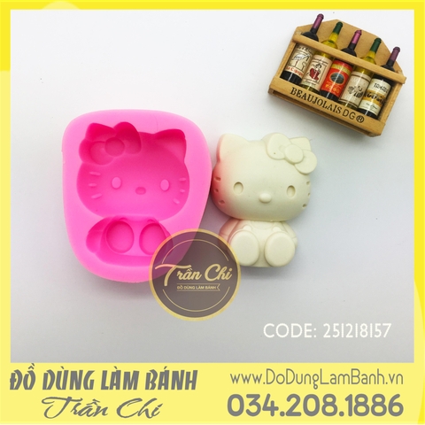 Khuôn silicone Mèo Kitty ngồi oval