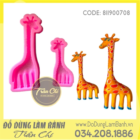 Set 02 khuôn silicone Hươu cao cổ lớn, nhỏ