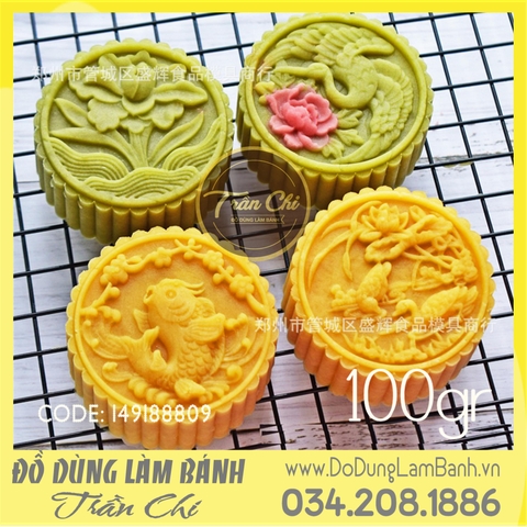 TTLX 100gr - 04 mặt tròn (Cá, Hạc, Hồ sen, Cành hoa)