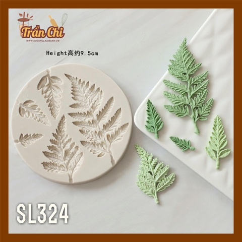 SL324 - Khuôn silicone Lá Dương Xỉ 5 size (13/11)