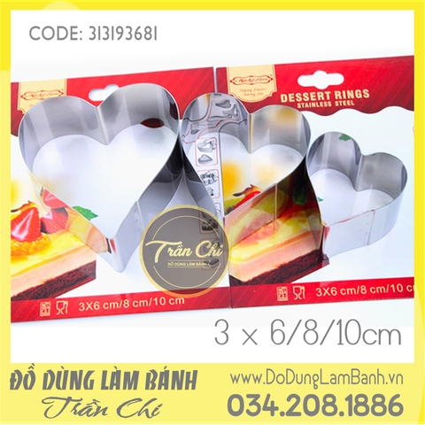 Combo 3 mousse ring nhỏ 6,8,10cm - Hình TIM