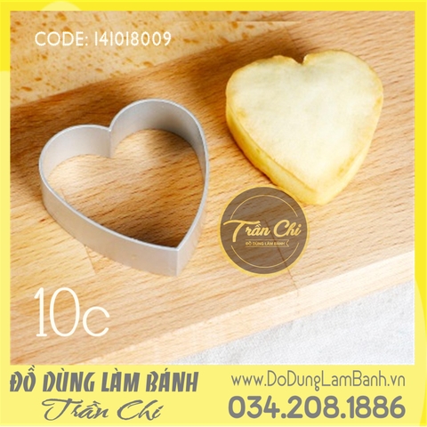 DTT10 - Khuôn ấn bánh dứa - Hình TRÁI TIM - Lốc 10 cái (11/10)