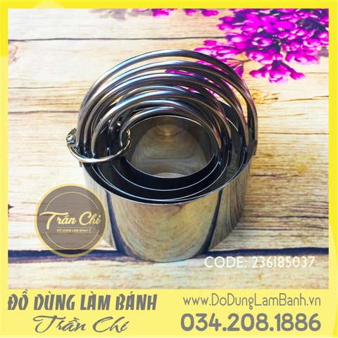 Bộ làm bánh hình TRÒN INOX có TAY CẦM 5c