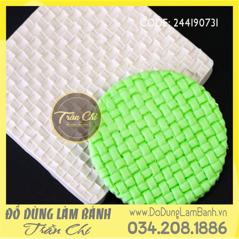 Khuôn silicone Vân móc len ô vuông nhỏ