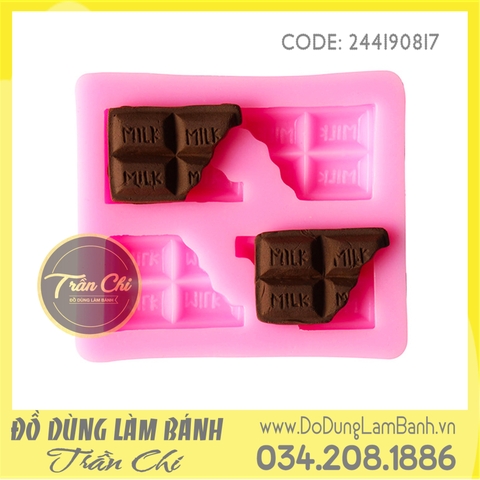 Khuôn silicone Thỏi Chocolate gãy 4c