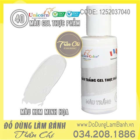 Màu GEL Unicorn D40 - Màu TRẮNG - Chai 28gr (28/7)