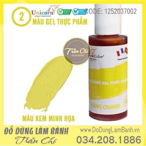 Màu GEL Unicorn D02 - Màu VÀNG CHANH - Chai 28gr (28/7)