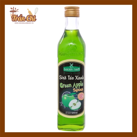 Siro TÁO XANH Green Apple GOLDEN FARM - 520ML (22/6)