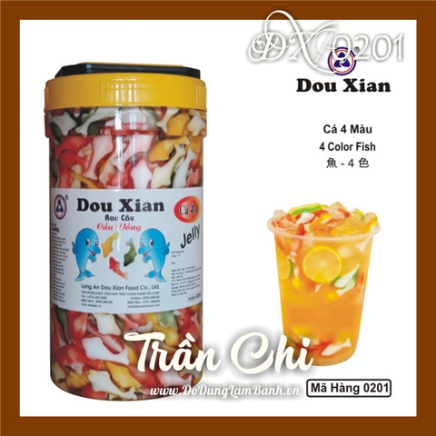 DX-0201 - Thạch CÁ HEO 4 màu DOUXIAN - Hủ 2.5KG (1/3)