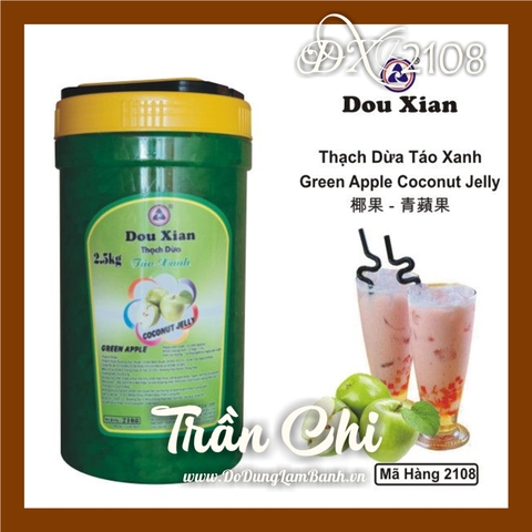 DX-2108 - Thạch DỪA TÁO XANH 1 màu DOUXIAN - Hủ 2.5KG (20/10)