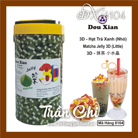 DX-6104- Thạch 3D JELLY Hạt MATCHA Nhỏ DOUXIAN - Hủ 2.5KG (1/3)