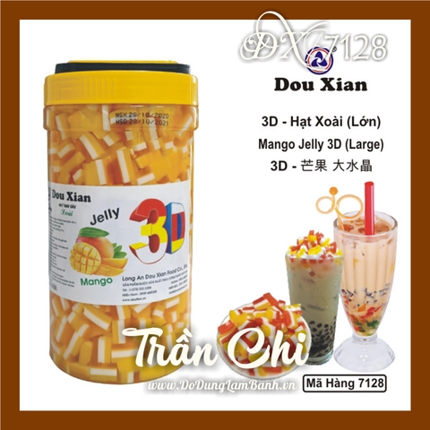 DX-7128 - Thạch 3D JELLY Hạt XOÀI Lớn DOUXIAN - Hủ 2.5KG (29/3)