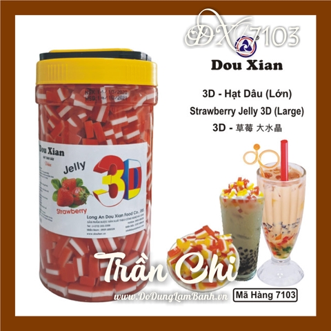 DX-7103 - Thạch 3D JELLY Hạt DÂU Lớn DOUXIAN - Hủ 2.5KG (20/10)