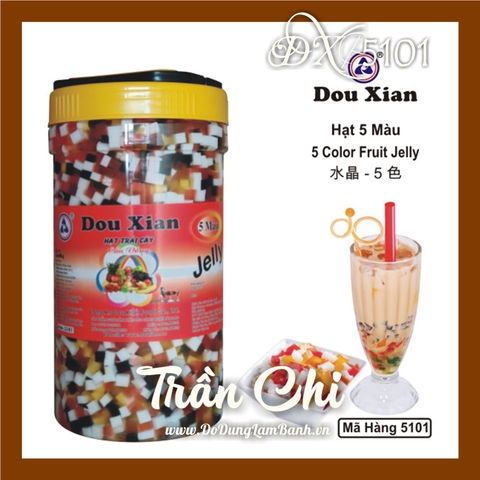 DX-5101 - Thạch JELLY Hạt Trái Cây 5 MÀU DOUXIAN - Hủ 2.5KG (29/3)